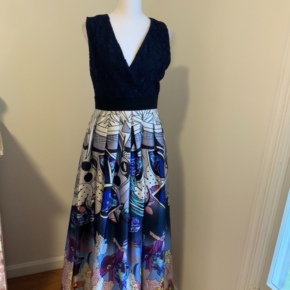 Mooerkerr  blue dress party cocktail prom size L - Picture 1 of 8